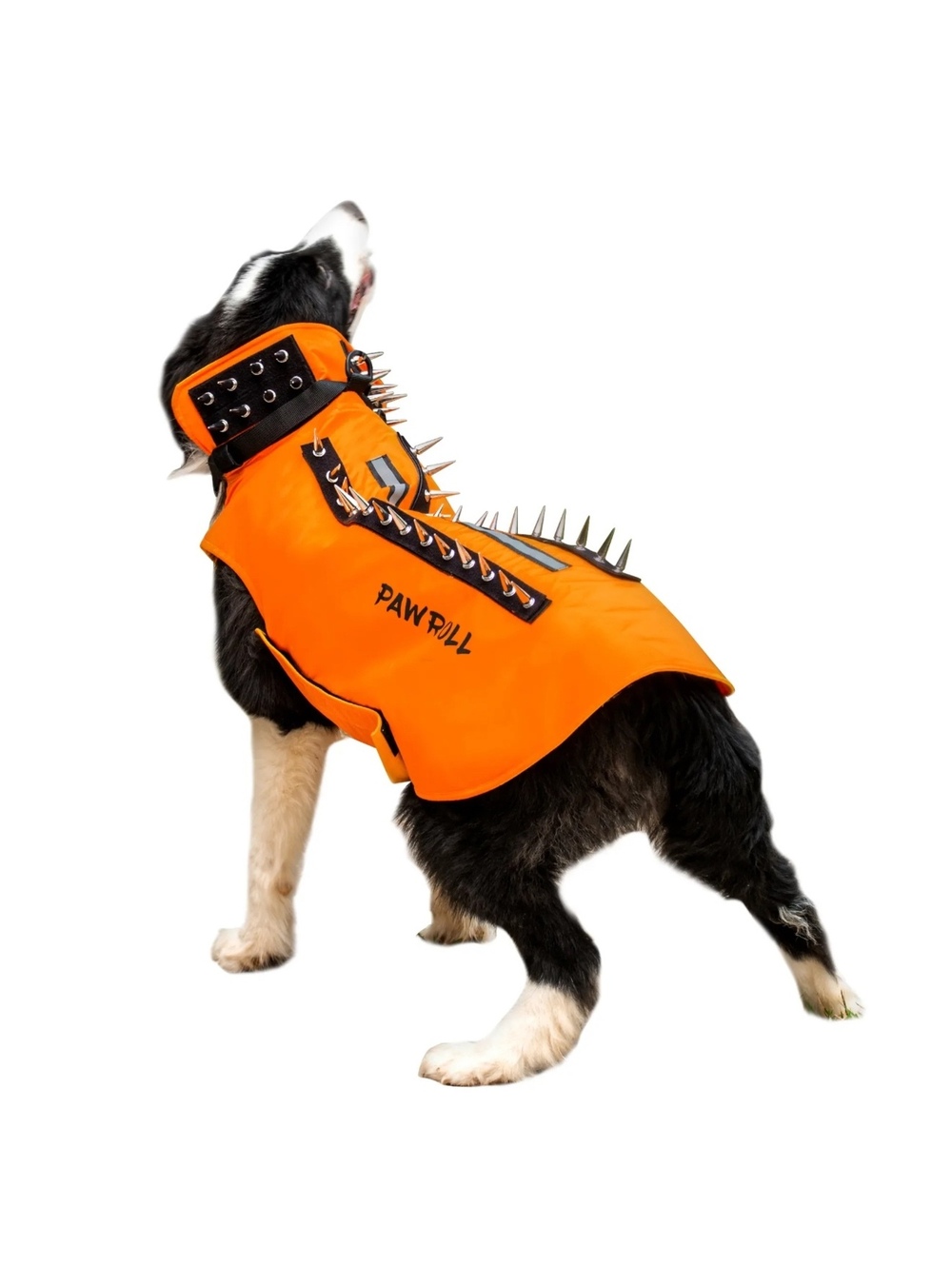 PawRoll Dog Armor Vest Size L Orange Yellow Coyote Protection Spiked Dog Jacket